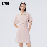 森马（Semir）连衣裙女花边娃娃领俏皮小清新2023夏季质感明线裙子107423114009