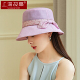 上海故事100%桑蚕丝女士遮阳帽防紫外线夏季真丝防晒透气这折叠收纳帽子