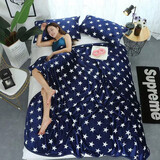 爱思居毛毯冬季加厚加绒盖毯铺床单人宿舍学生珊瑚绒午睡毯床法兰绒毯子 星星点灯 150*200cm【单人标准】