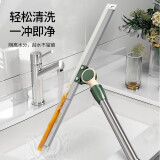 爱格（aige）爱格多功能魔术扫把家用厨房笤帚卫生间扫头发硅胶扫水地刮玻璃擦 41cm硅胶条/125cm加厚不锈钢杆