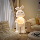 初见北欧落地灯客厅沙发旁可调光月球灯卧室床头设计感氛围灯立式摆件 大白兔落地灯【三色调光款】