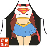 澈叮 个性搞怪围裙家居家居人围裙可爱厨房围兜罩衣家居家用卫生清洁 女超人)