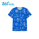 361°男童装短袖T恤夏季新款中大童小学生透气儿童休闲上衣潮 波仕蓝 150