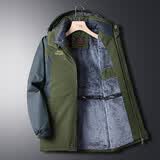 VACK秋冬棉衣男士加绒棉服冬季外套冬天衣服棉袄冬装中老年人爸爸男装 军绿(加绒) 3XL 150-165斤