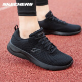 斯凯奇（SKECHERS）男鞋运动鞋网面透气跑鞋官网夏季轻便缓震男子跑步鞋 全黑色58362 44 /10.5/285mm