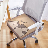 瑞恩夏季透气宿舍冰丝坐垫椅垫办公室学生椅子垫汽车座垫上班餐椅凉垫 坐垫-猫猫meow 45*45CM【多款可选】