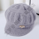 艾罗帝朗中老年帽子女冬季老人保暖奶奶帽秋冬天妈妈帽子老太太加绒毛线帽 南瓜帽  灰色 有弹力