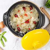 康舒（KANGSHU）砂锅炖锅家用燃气陶瓷锅小号汤煲沙锅煲仔饭煤气灶专用瓦煲煲汤锅 黄色1100ML