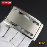 梵羅紀亞纯钛皮带扣头男士扣头任意卡礼盒无牙无孔裤腰带头超轻防金属过敏 【3.8cm】【镂空】【纯钛】无牙