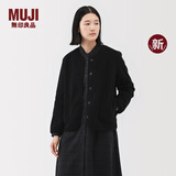 无印良品（MUJI） 女式 抓绒 开衫 外套 外衣 长袖 25年秋季新品 女装 BB2T4C5A 黑色 M （160/84A）