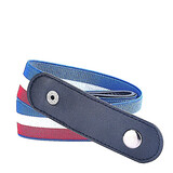 帝行 懒人腰带女隐形无痕皮带牛仔裤学生免打孔松紧弹力装饰裤带男潮 蓝白红(3.2CM升级加厚版)