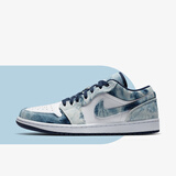 耐克（NIKE）Air Jordan 1 Low AJ1水洗丹宁牛仔蓝男子低帮板鞋 CZ8455-100 40