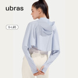 ubras【特卖】羽柔凉感披肩连帽防晒衣女服外套女短款防晒服 【防晒披肩-无面罩】粉末蓝色 M