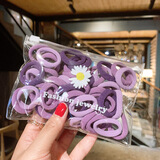 千宝莱儿童发圈皮筋弹性好扎头发头绳女韩版可爱毛巾圈发绳发饰女 1#梦幻紫色（50根装）