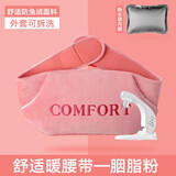 南极人（Nanjiren）热水袋防爆暖手宝暖腰带已注水充电暖水袋毛绒可爱 暖腰暖腹暖手可拆洗【少女粉】