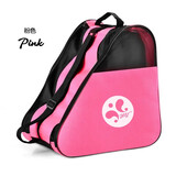 费斯轮滑护具儿童滑板自行车护具头盔轮滑包背包三层包溜冰鞋旱冰鞋 粉色三层包 收纳包【能装下34-45码鞋子】