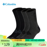 Columbia哥伦比亚袜子男24春夏情侣款运动袜透气休闲袜4双装 RCS632 AS3 L