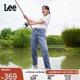 Lee411舒适高腰小直脚秋冬蓝色水洗五袋款女牛仔裤A5665 浅蓝色(25裤长) 24(80-90斤可选)