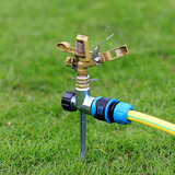 晶润园林雾化喷头草坪绿化摇臂喷灌溉喷水浇地自动旋转喷淋头洒水器 4分合金可调摇臂喷头+合金地插