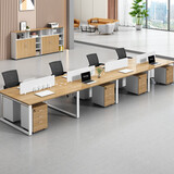 YOE.FTY工位办公桌工作台简约现代屏风职员桌双人四人位员工办公桌椅组合 8人位+柜+椅