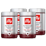意利（illy）意大利原装进口意式黑咖啡 深烘咖啡粉250g*4罐