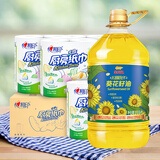  金龙鱼 食用油 物理压榨葵花籽油6.18L+ 心相印厨房用纸75节*8卷