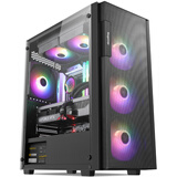 鑫谷（segotep）阔斧5黑色 台式电脑机箱（MATX位/玻璃侧透/240水冷/铁网孔散热面板/家用办公游戏主机箱）