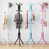 佳爱禾【促销】简易衣帽架铁艺挂衣架落地室内门厅卧室衣服架挂包架 店铺-黑色【12挂钩】