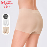 曼妮芬（Maniform）【2条装】曼妮芬舒适安全裤打底莫代尔蕾丝提臀女平角内裤新 992肤+白【无痕-短款】 L (165)