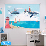 玲杏儿童房窗帘女孩男孩卡通卧室遮光免打孔遮阳防晒小窗户卷帘 FE-15