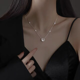 VTLS925纯银项链锁骨链女款新款吊坠轻奢高级感颈链生日情人节礼物 银项链+精美礼盒装