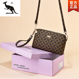 酷奇袋鼠手机小挎包女士2025新款中年妈妈斜挎包2025夏天休闲百搭软皮小包 花边深色