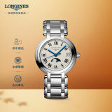 浪琴（LONGINES）瑞士手表 心月系列 月相石英钢带女表L81164716