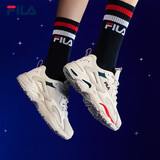 斐乐（FILA）男鞋跑步鞋轻便运动鞋情侣款男女透气慢跑鞋老爹鞋男子休闲鞋 微白/火红-WR 39