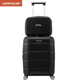 LUCKY CLUB商务行李箱男女商务大容量电脑拉杆箱大容量可扩展子母拉链24英寸
