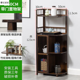 映巢转角置物架角柜墙角柜楠竹带门实木收纳柜边角三角柜拐角柜角落架 四层