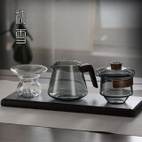 高茗 日式玻璃盖碗茶杯防烫茶碗家用不烫手泡茶杯手抓茶壶功夫茶具 墨雨盖碗+清轩公道杯+青丘茶滤