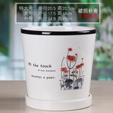 裕轩堂纯白色新款陶瓷花盆室内简约个性带托盘绿萝吊兰蝴蝶兰多肉盆桌面 6009461黑边 中号口径约14厘米