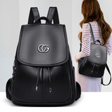 猫猫吉祥（Mao Mao Ji Xiang）香菲真皮双肩包女士软牛皮背包女式流苏休闲旅行包大容量包宝妈女 609黑色