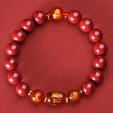 李居明本命年太岁手链2026年化解属马鼠牛兔生肖马年吉祥物朱砂手串男女 属狗10mm