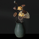 爱满（AIMAN）莲蓬干花花束莲花荷花真花禅意风干中式插花客厅装饰摆件招财 组合11（带罐子）