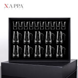 NAPPA国风手工雕花白酒杯分酒器水晶一口杯 家用中式白酒酒具套装 【经典款】10壶10杯 礼盒装
