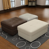 欧圣斯（OSHNES FURNITURE）配套包邮真皮凳子头层牛皮沙发凳换鞋凳方凳梳妆凳坐墩搁脚凳脚踏 【进口中厚黄牛】青灰色（60*60*42） 42cm
