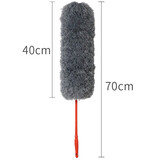 鸿涤（HONGDI）鸡毛掸子除尘家用毛线扫灰尘掸车柔软静电加厚打扫卫生尘刷可水洗 灰色塑料柄款