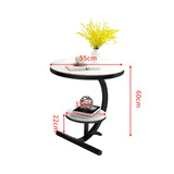 潇赫 凉台休闲桌椅阳台小桌椅网红小茶几现代简约一桌两椅组合三件套 双层黑架劳伦白(直径45cm) 岩板