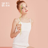 顶瓜瓜儿童内衣发育期小学生纯棉女童吊带背心少女文胸 白 145/70