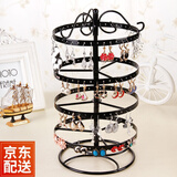 益馨荣 四层旋转铁艺饰品展示架耳环架子创意首饰架耳钉耳坠收纳耳饰挂 四层黑