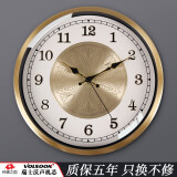 屯奇居（TQJ）轻奢静音黄铜挂钟客厅卧室家用时尚时钟挂墙简约电波石英钟表 瑞士沃声静音机芯（保五年） 12英寸