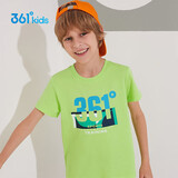 361°童装儿童短袖2025夏季男童短袖t恤男大童夏季短袖上衣 绿 170