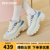 斯凯奇（Skechers）复古老爹鞋厚底增高休闲运动女鞋177233蓝色/多彩色36.5